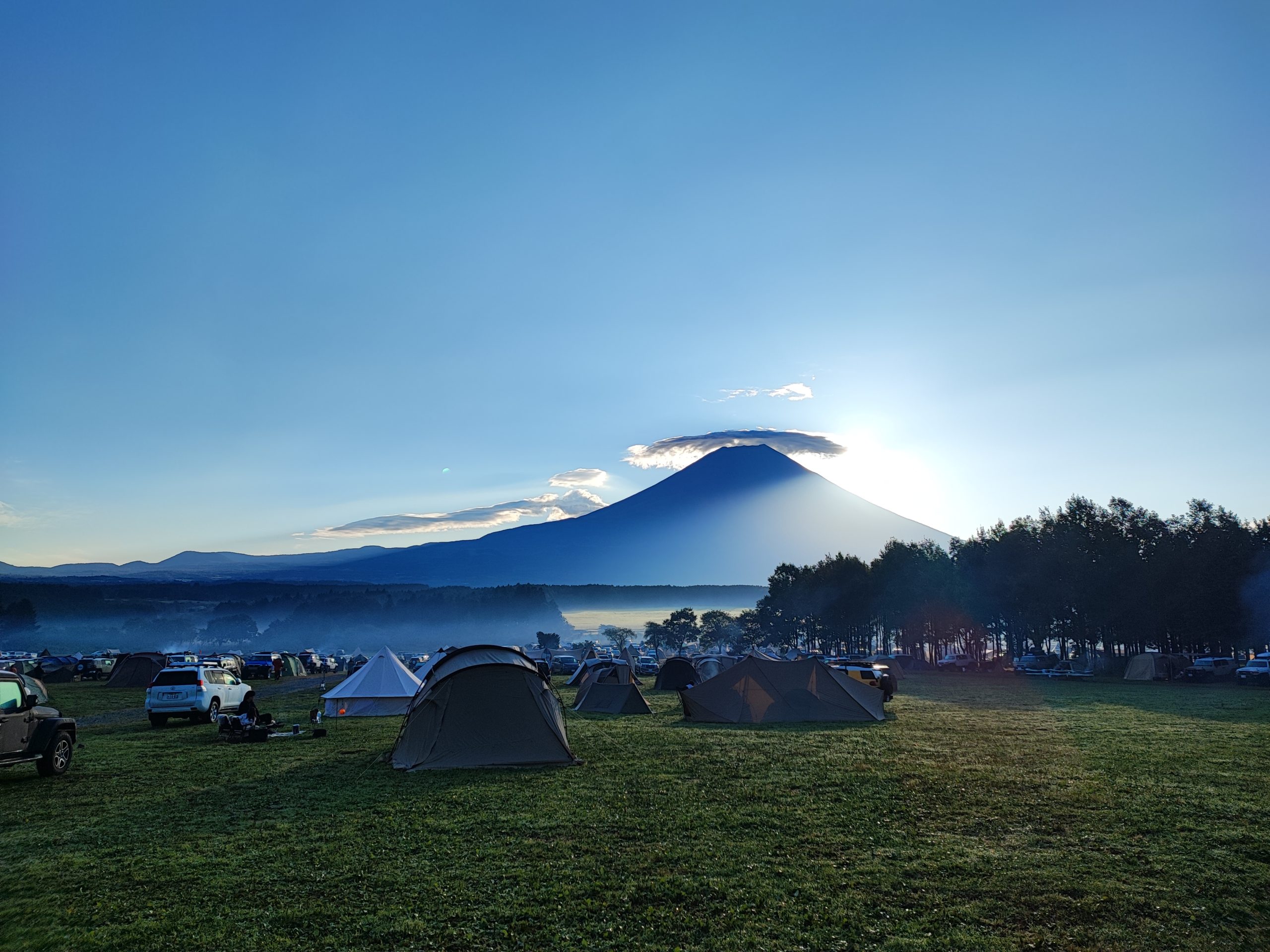 ふもとっぱらキャンプ場、富士山の写真